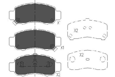 Bremžu uzliku kompl., Disku bremzes KAVO PARTS KBP-2033