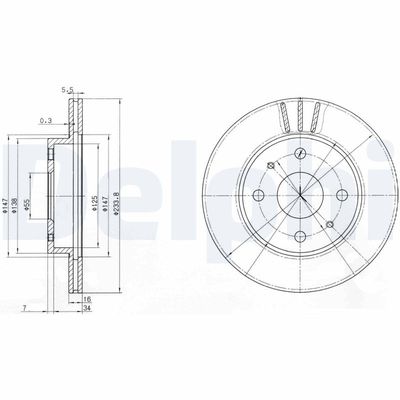 Bremžu diski DELPHI BG3555