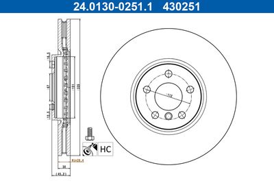 Тормозной диск ATE 24.0130-0251.1
