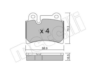Комплект тормозных колодок, дисковый тормоз METELLI 22-0660-0