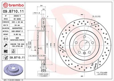Тормозной диск BREMBO 09.B710.11