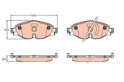 Комплект тормозных колодок, дисковый тормоз TRW GDB2143