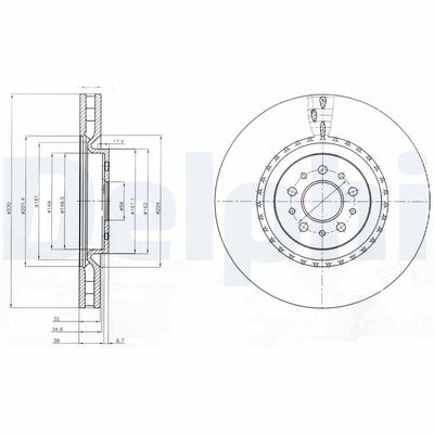 Тормозной диск DELPHI BG9843