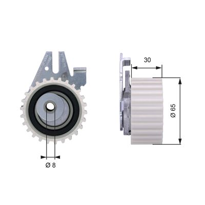 Натяжной ролик, ремень ГРМ GATES T43024