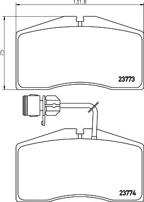 Bremžu uzliku kompl., Disku bremzes HELLA PAGID 8DB 355 018-491