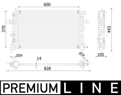 Радиатор, охлаждение двигателя MAHLE CR 2226 000P