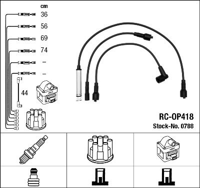 Комплект проводов зажигания NGK 0788