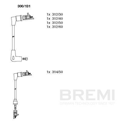 Комплект проводов зажигания BREMI 300/131