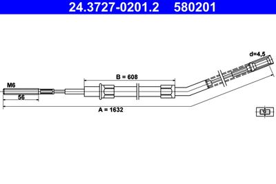 Тросик, cтояночный тормоз ATE 24372702012