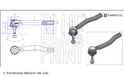 Наконечник поперечной рулевой тяги BLUE PRINT ADBP870102