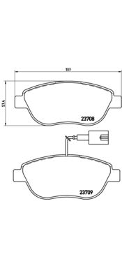 Bremžu uzliku kompl., Disku bremzes BREMBO P 23 120