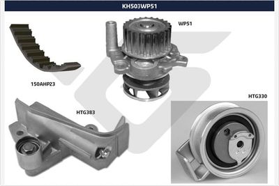 Ūdenssūknis + Zobsiksnas komplekts HUTCHINSON KH 503WP51