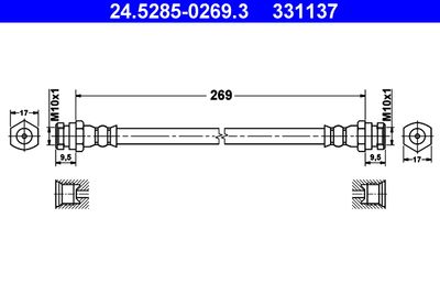 Тормозной шланг ATE 24.5285-0269.3