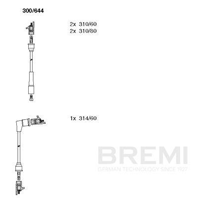 Augstsprieguma vadu komplekts BREMI 300/644