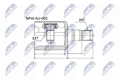 Шарнирный комплект, приводной вал NTY NPW-AU-002