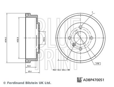 Bremžu trumulis BLUE PRINT ADBP470051