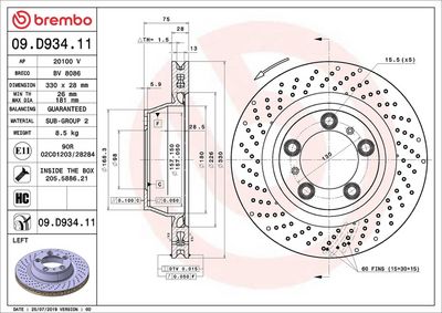 Bremžu diski BREMBO 09.D934.11