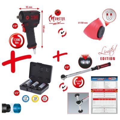 Trieciena skrūvgrieža komplekts (Pneimatiskais) KS TOOLS 515.2070