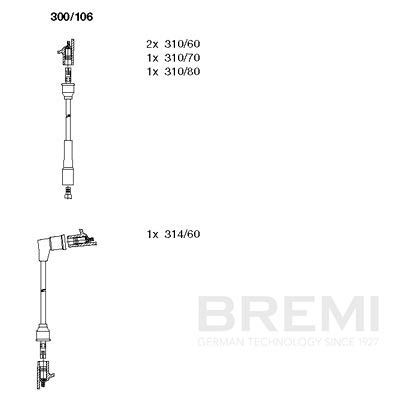 Augstsprieguma vadu komplekts BREMI 300/106