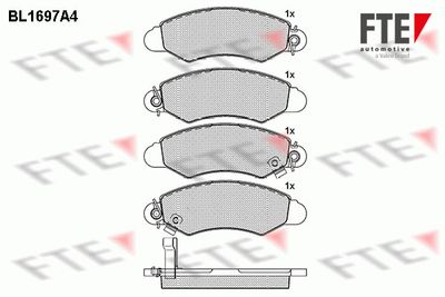 Bremžu uzliku kompl., Disku bremzes FTE 9010307