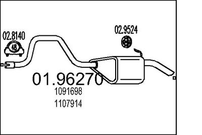 Глушитель выхлопных газов конечный MTS 01.96270