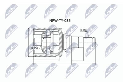 Шарнирный комплект, приводной вал NTY NPW-TY-035