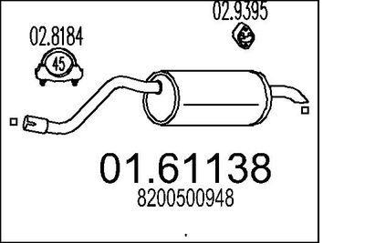 Глушитель выхлопных газов конечный MTS 01.61138