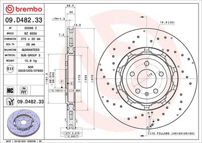 Bremžu diski BREMBO 09.D482.33