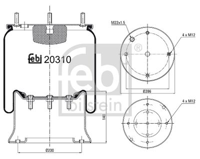 Pneimoatsperes spilvens, Pneimopiekare FEBI BILSTEIN 20310