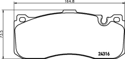 Bremžu uzliku kompl., Disku bremzes HELLA PAGID 8DB 355 014-041