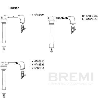 Комплект проводов зажигания BREMI 600/487