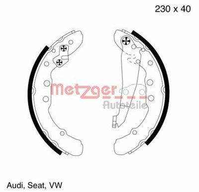 Bremžu loku komplekts METZGER MG 572