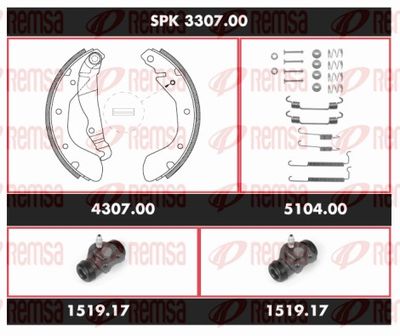 Bremžu komplekts, Trumuļu bremzes REMSA SPK 3307.00