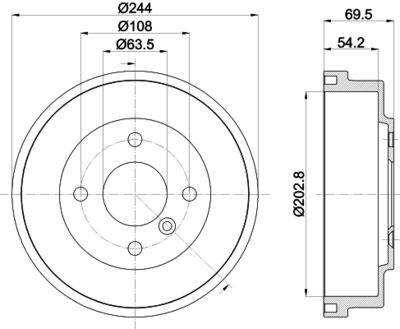 Bremžu trumulis HELLA PAGID 8DT 355 303-421