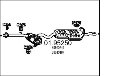 Глушитель выхлопных газов конечный MTS 01.95250