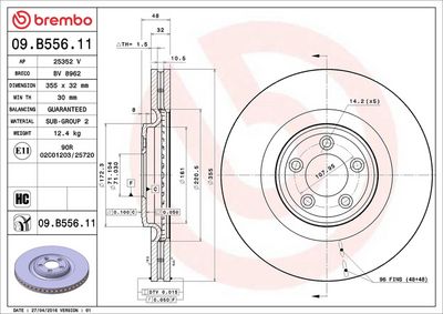 Тормозной диск BREMBO 09.B556.11