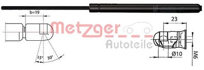 Газовая пружина, крышка багажник METZGER 2110536