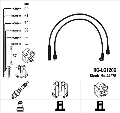 Augstsprieguma vadu komplekts NGK 44275
