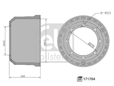 Тормозной барабан FEBI BILSTEIN 171704