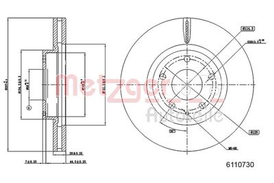 Тормозной диск METZGER 6110730