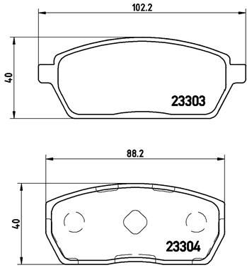 Bremžu uzliku kompl., Disku bremzes BREMBO P 79 017