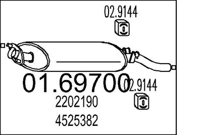 Глушитель выхлопных газов конечный MTS 01.69700