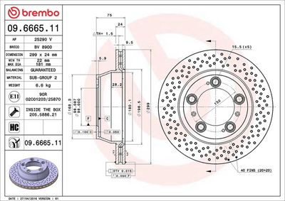 Тормозной диск BREMBO 09.6665.11