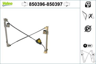 Stikla pacelšanas mehānisms VALEO 850396