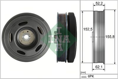 Ременный шкив, коленчатый вал Schaeffler INA 544 0515 10