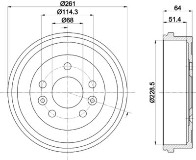 Bremžu trumulis HELLA PAGID 8DT 355 303-151