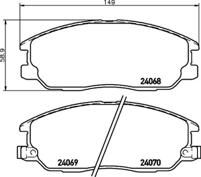 Bremžu uzliku kompl., Disku bremzes HELLA PAGID 8DB 355 010-451