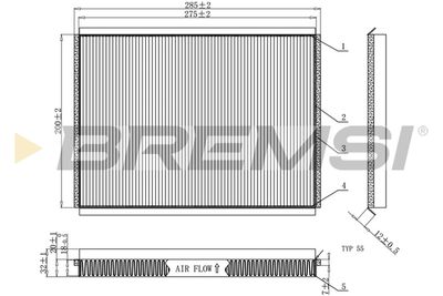 Filtrs, Salona telpas gaiss BREMSI FC1940