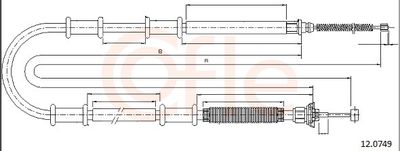 Тросик, cтояночный тормоз COFLE 92.12.0749