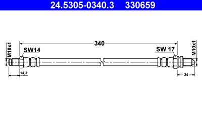 Bremžu šļūtene ATE 24.5305-0340.3